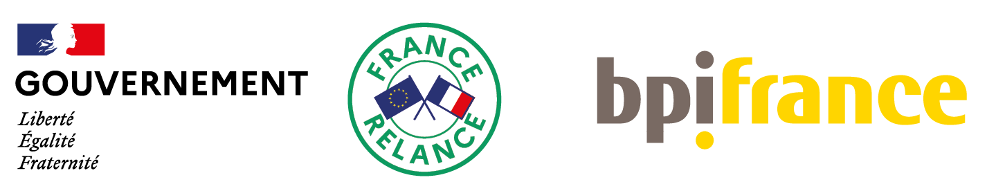 Logos du gouvernement, de France Relance et de BPI France
