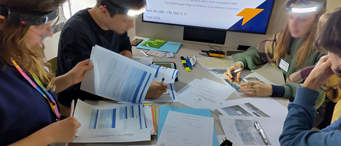 Photo issue d'une session du jeu avec les étudiants